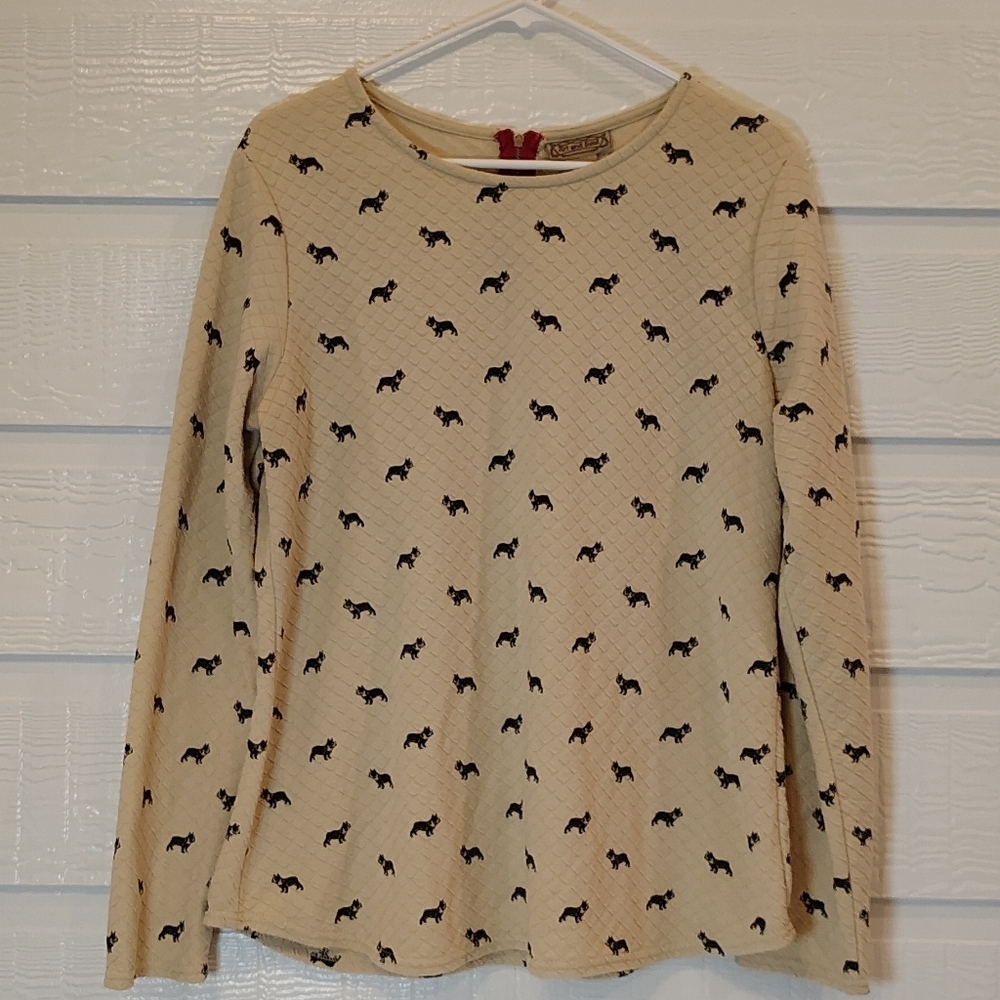 Art & Soul Puppy Dog Long Sleeve Women's XL Cozy Top Soft French Boston Terrier - Picture 2 of 7
